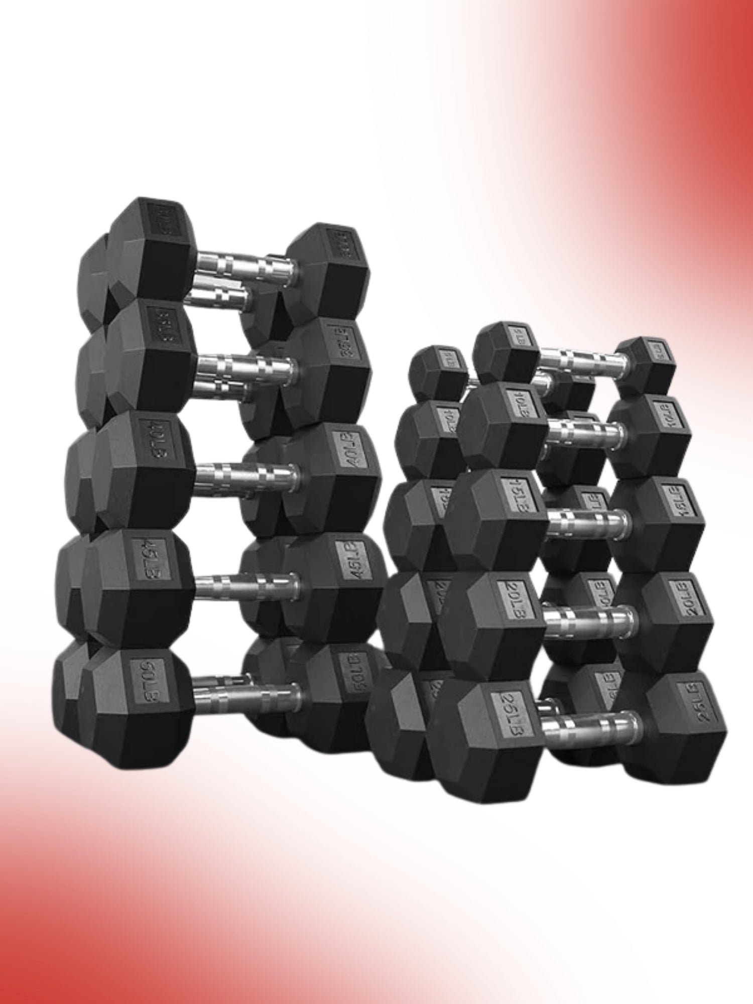Level Fitness Dumbbells Set 1 Kg to 10 Kg with 10 Pair Vertical Rack | Combo Deal