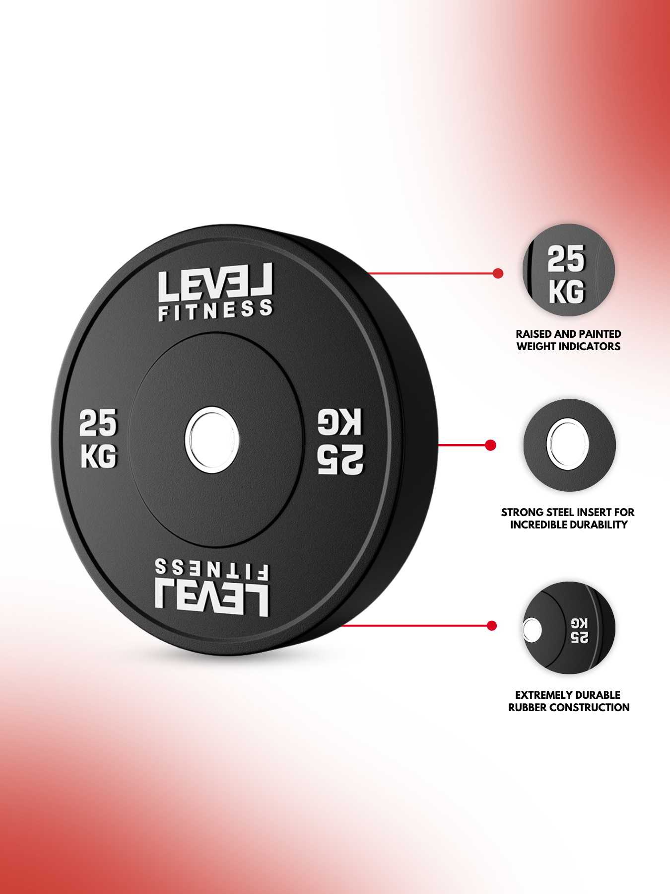 Black Rubber Olympic Bumper Plates - 5 to 25 KG | Per Piece