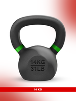 Level Fitness Powder Coated Cast Iron KettleBell - (KG)