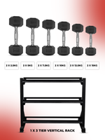 Level Fitness Dumbbell Sets with 3 Tier Dumbbells Rack | 2.5Kg to 15Kg & 2.5Kg to 20Kg Combo Deals