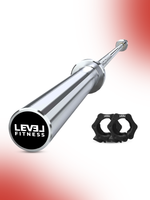Level Fitness 4 - 7 ft Straight Olympic Barbells with Collars | 7 - 20kg