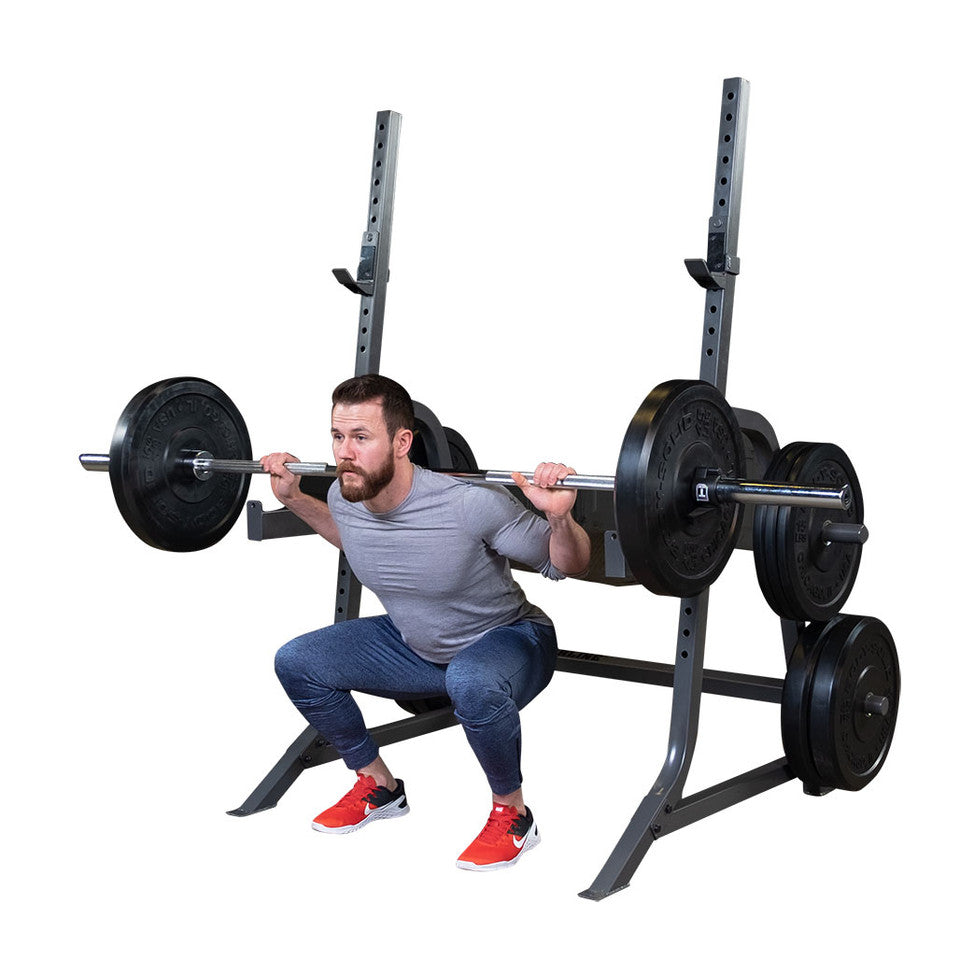 Body Solid PMP150 Powerline Multi-Press Rack – 600LB Adjustable Barbell Stand for Home Gym Squat and Bench Press Workouts