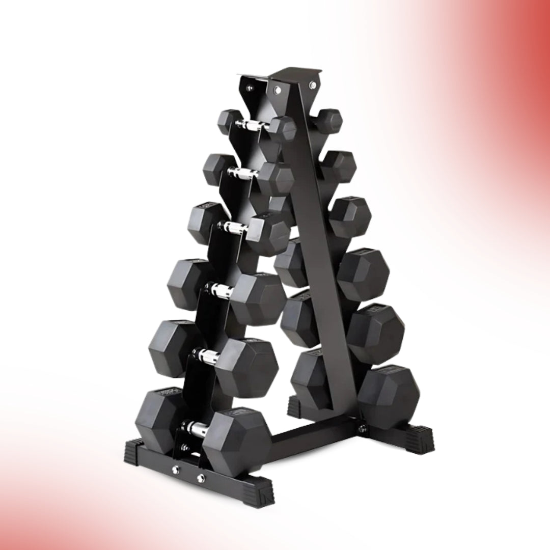 Dumbbells Set 2.5 to 15 Kg with 6 pair Vertical Dumbbell Rack Strength Training Equipment | Combo