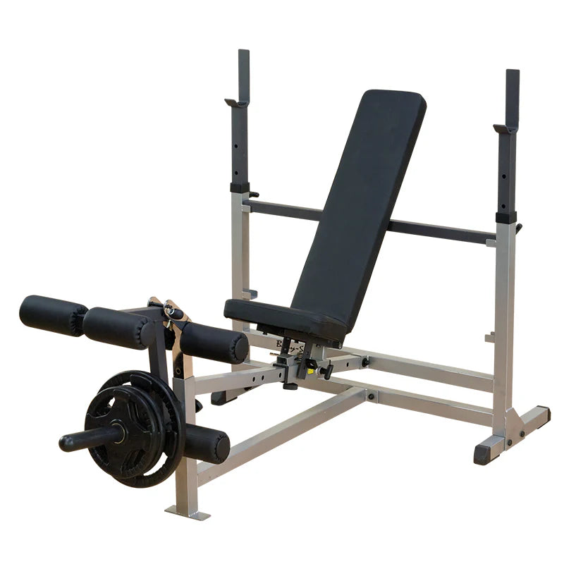 Body Solid GDIB46L PowerCenter Combo Bench – Adjustable FID Bench with Squat Rack