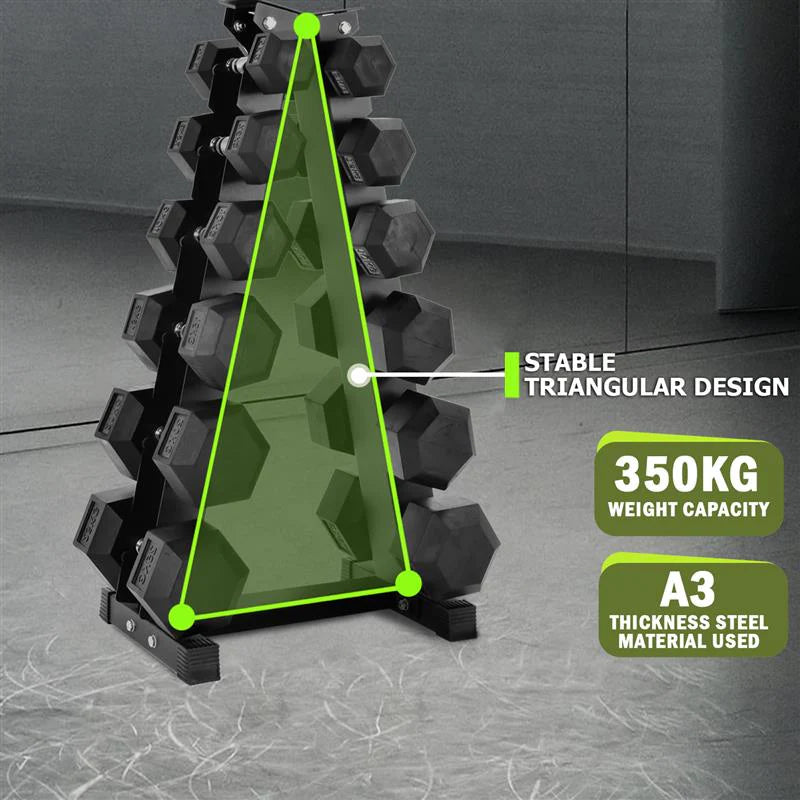 6 Tier Hex Dumbbell