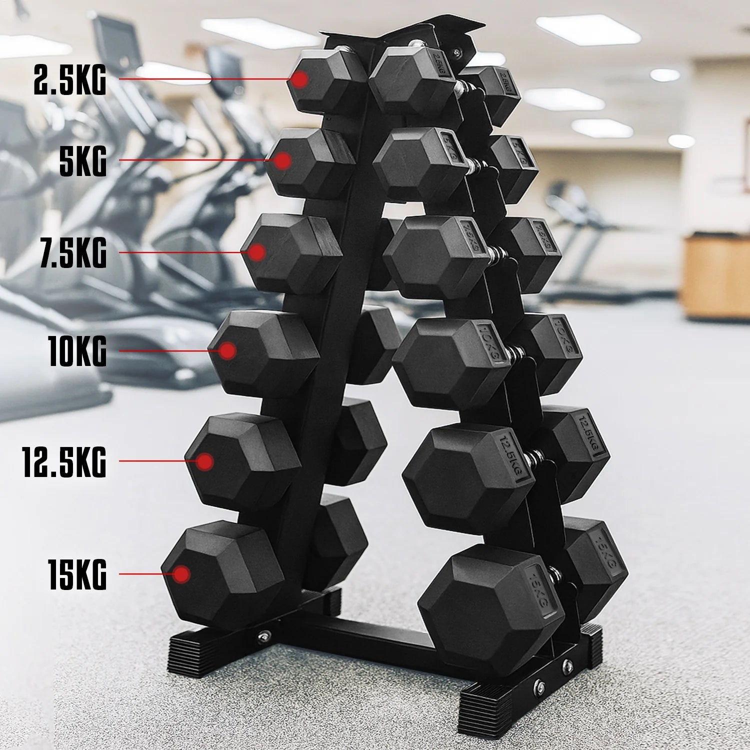 Dumbbell rack weight labels