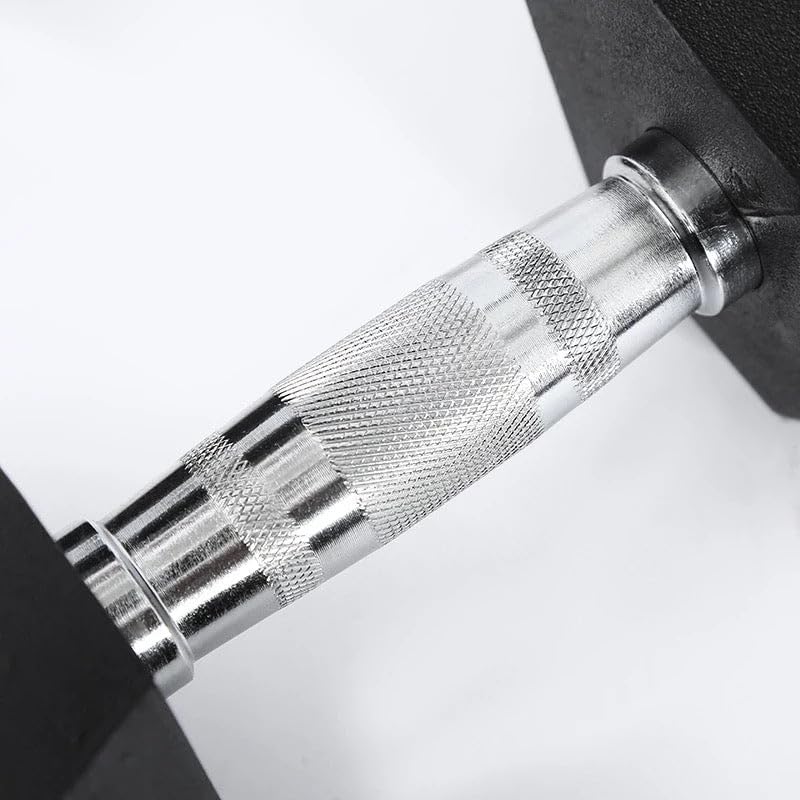 Knurled dumbbell handle grip