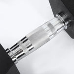 Knurled dumbbell handle grip