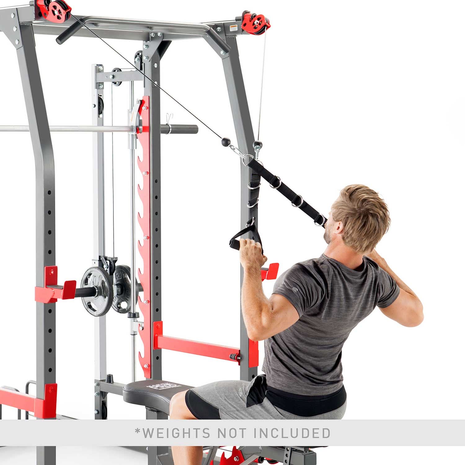 Marcy, Pro Smith Machine Home Gym Training System Cage with Bench, Sm-4903