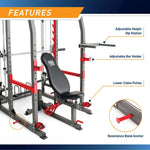 Marcy, Pro Smith Machine Home Gym Training System Cage with Bench, Sm-4903