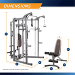 Combo | Marcy Smith Machine with Bench, SM-4008, Brown
